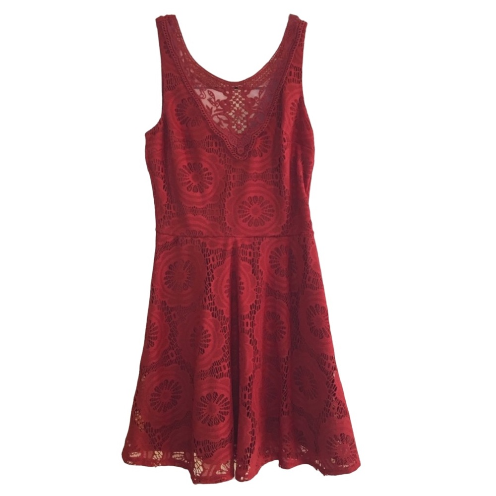 Juniors IN San Fransisco Lace Sundress, Orange,  Size 9